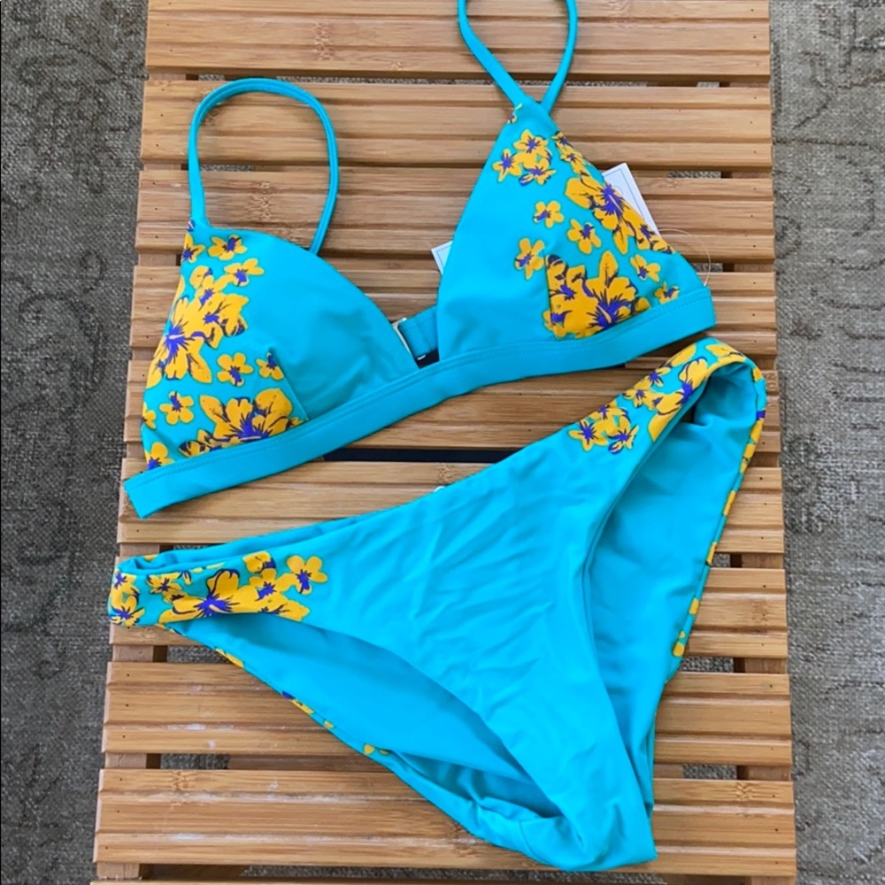 Teal Tropical bikini